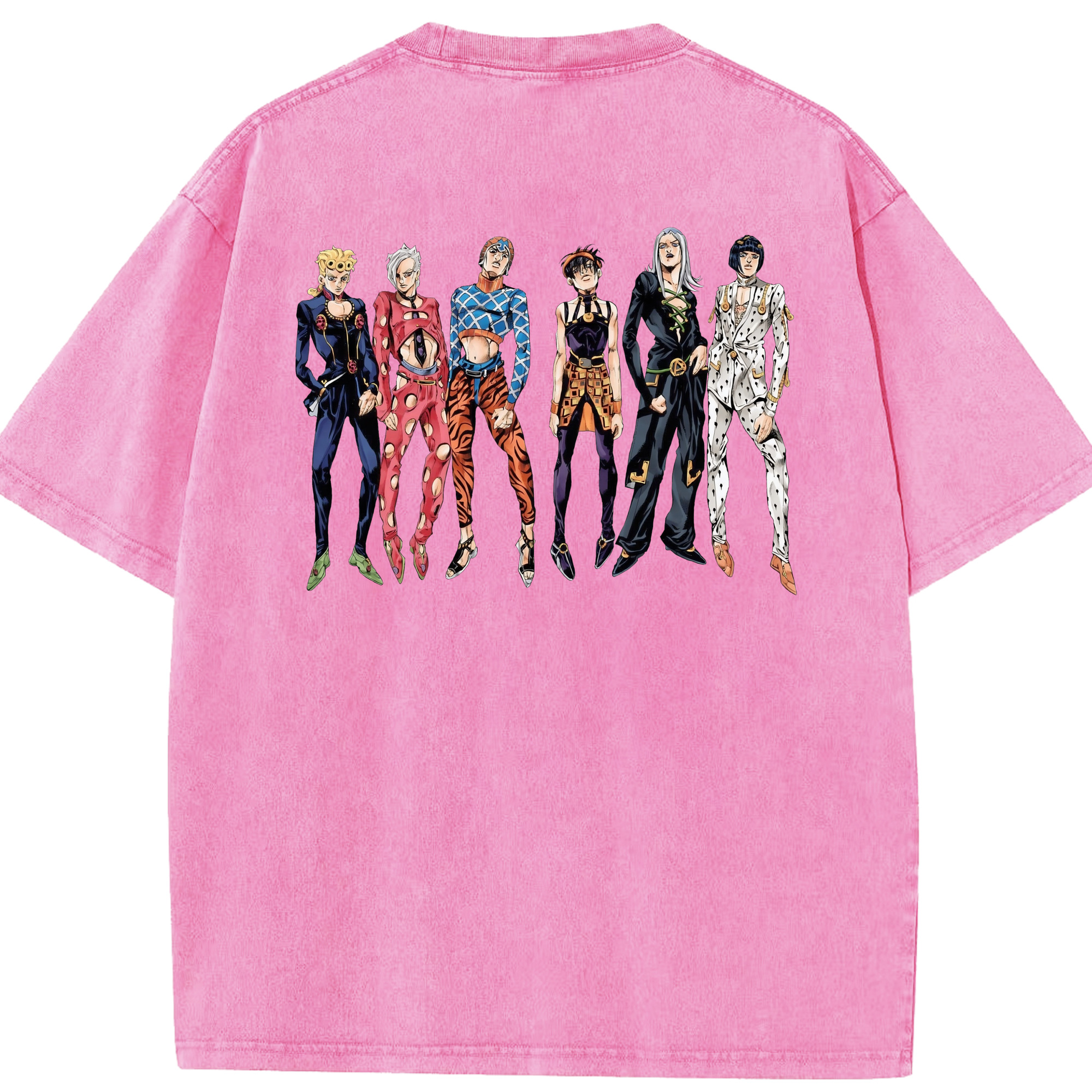 （画像用） ジョジョの奇妙な冒険 JoJo's Bizarre Adventure 綿100% ヴィンテージ風 半袖Tシャツ（背面プリント）